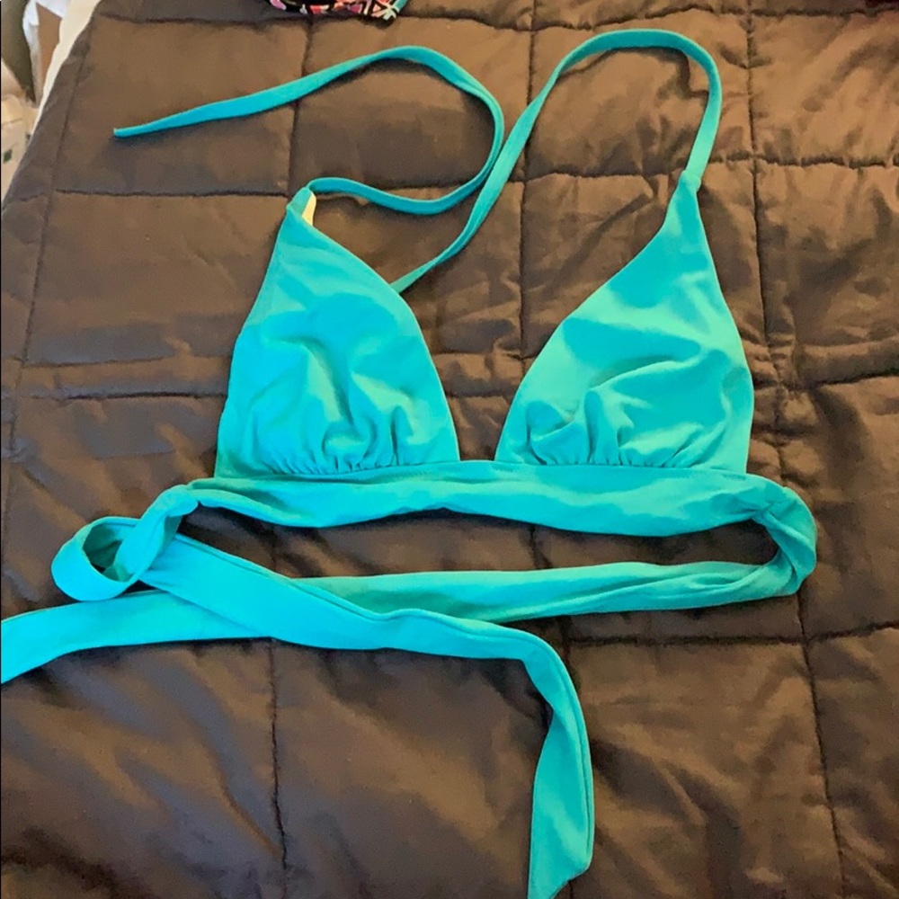 Blue bikini halter top